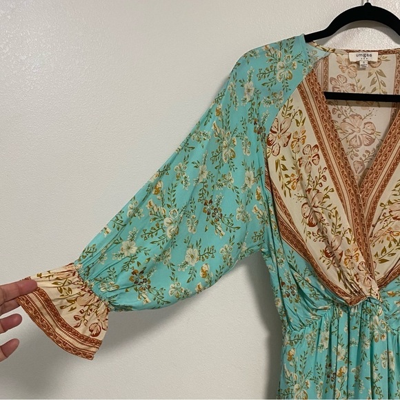 Umgee Floral Print Layered Mini Dress Size Small - Picture 13 of 17